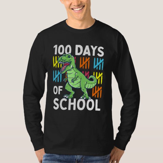 100 Days Of School Boys Dinosaur 100th Day Dino T-Shirt (Vorderseite)