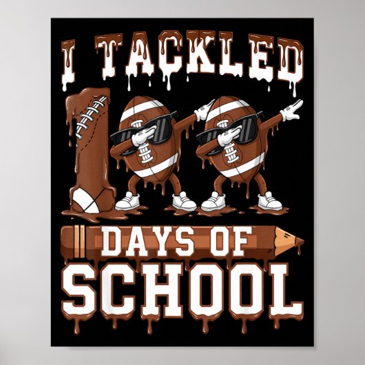 100 Days Of School Boys Kids 100th Day Of School F Poster (Vorne)