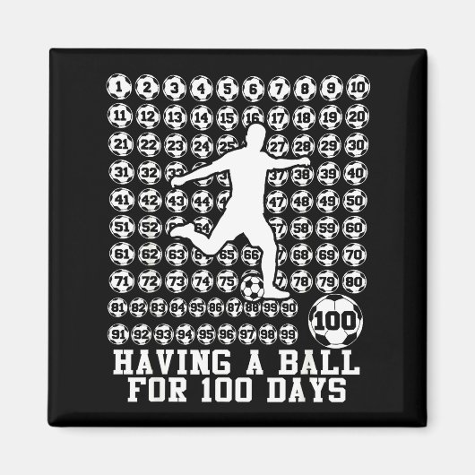 100 Days Of School Boys Soccer 100th Day Of School Magnet (Vorne)