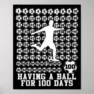 100 Days Of School Boys Soccer 100th Day Of School Poster