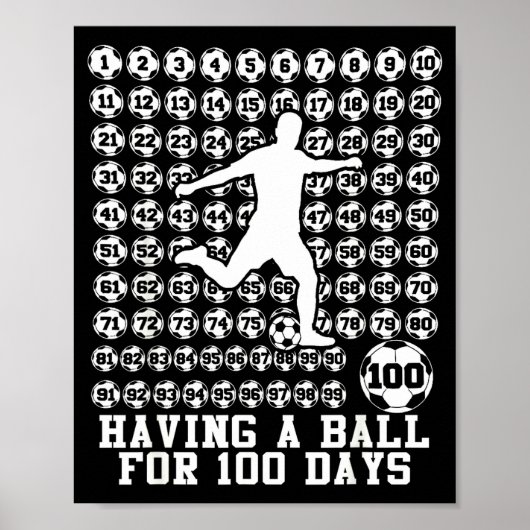 100 Days Of School Boys Soccer 100th Day Of School Poster (Vorne)