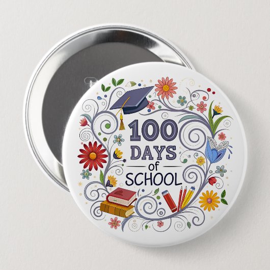 "100 Days of School" Button (Vorne & Hinten)