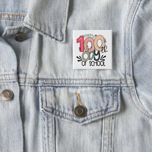 100 days of school celebration button / pin badge (Beispiel)