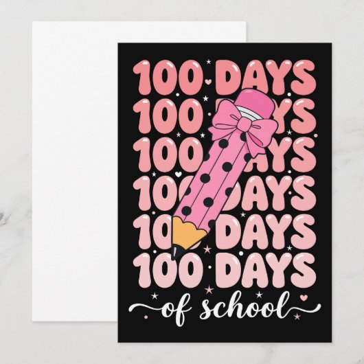 100 days of school celebration einladung (Vorne/Hinten)