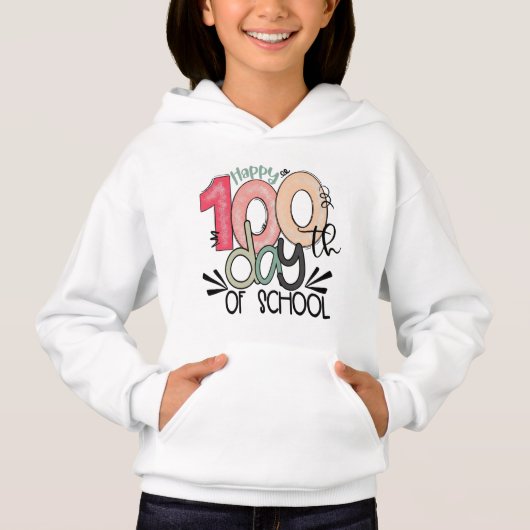 100 Days of School Celebration Kid Basic Hoodie (Vorderseite)