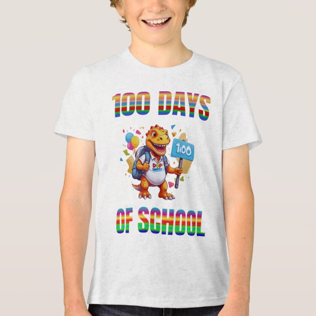 100 Days of School Celebration" Tri-Blend Shirt (Vorderseite)