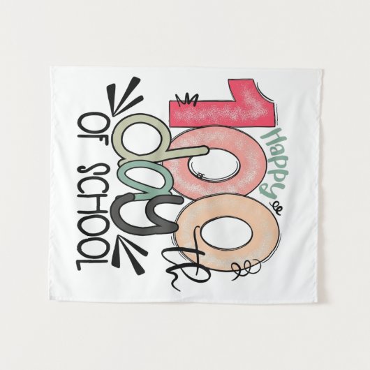100 days of school celebration wandteppich (Vorderseite (Horizontal))