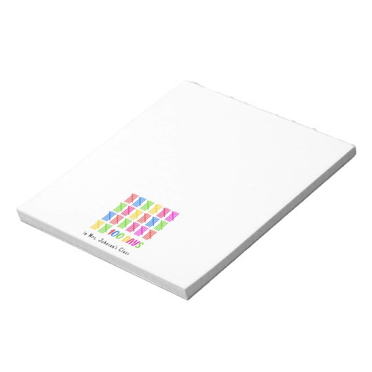 100 Days of School Colorful Tally Mark Notizblock (Rotiert)