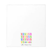 100 Days of School Colorful Tally Mark Notizblock (Vorderseite)