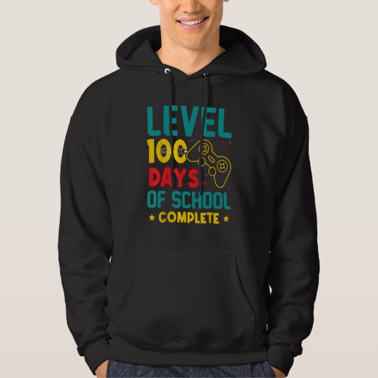 100 Days Of School Complete Level Complete Hoodie (Vorderseite)