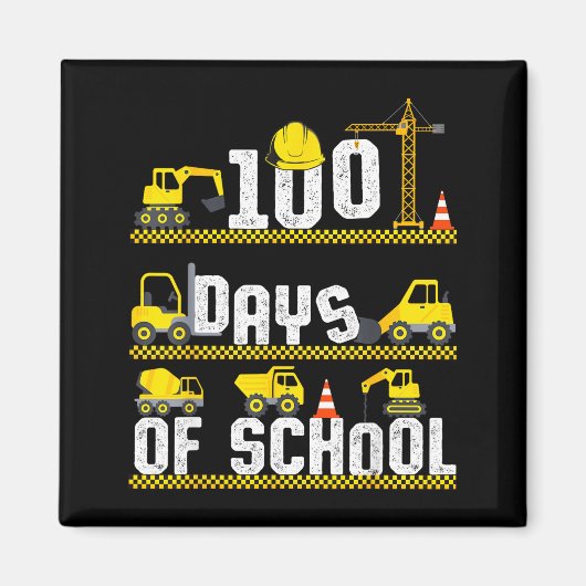100 Days Of School Construction Truck 100th Day Bo Magnet (Vorne)