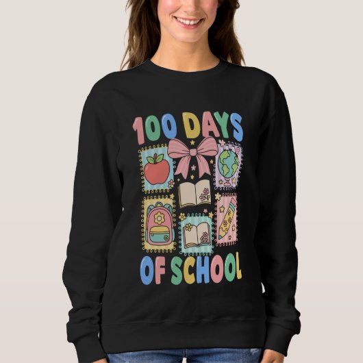 100 Days of School Coquette 100 Days Smarter 100th Sweatshirt (Vorderseite)