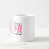 100 Days Of School Coquette Valentine Girls Teache Kaffeetasse (Vorderseite Links)