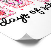 100 Days Of School Coquette Valentine Girls Teache Poster (Ecke)