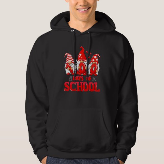 100 Days Of School Cute Gnomes Virtual Learning Te Hoodie (Vorderseite)