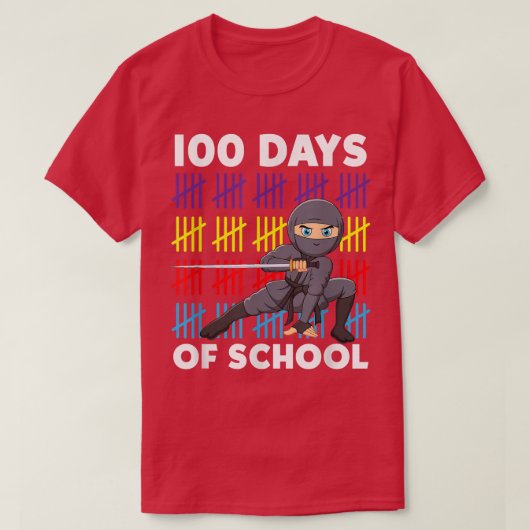 100 Days of School Cute Japanese Warrior Samurai N T-Shirt (Design vorne)