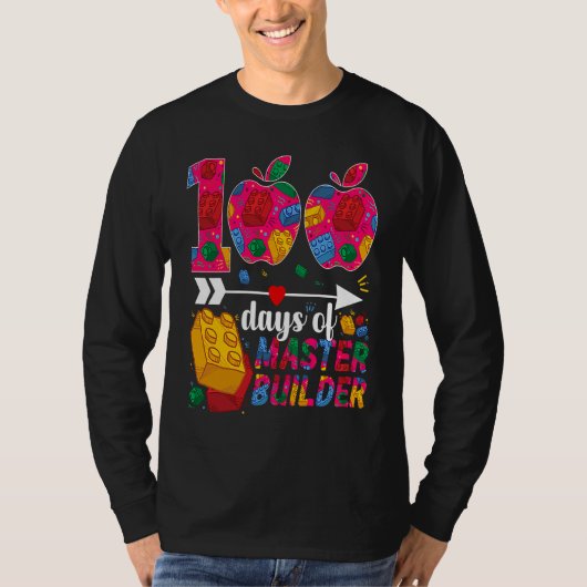 100 Days of School Cute Toy Build Bricks Teacher S T-Shirt (Vorderseite)