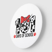 100 Days of School Dalmatian Dog Boy Kid 100th Day Große Wanduhr (Winkel)