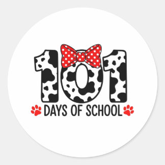 100 Days of School Dalmatian Dog Boy Kid 100th Day Runder Aufkleber