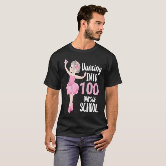 100 Days of School Dancing Ballerina Ballet Dancer T-Shirt (Vorne ganz)