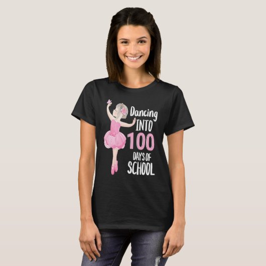 100 Days of School Dancing Ballerina Ballet Dancer T-Shirt (Vorne ganz)