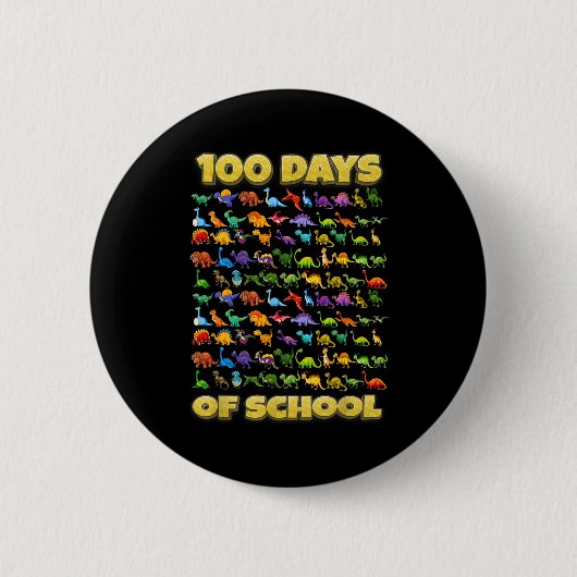 100 Days Of School Dinosaur 100 Days Smarter Button (Vorderseite)