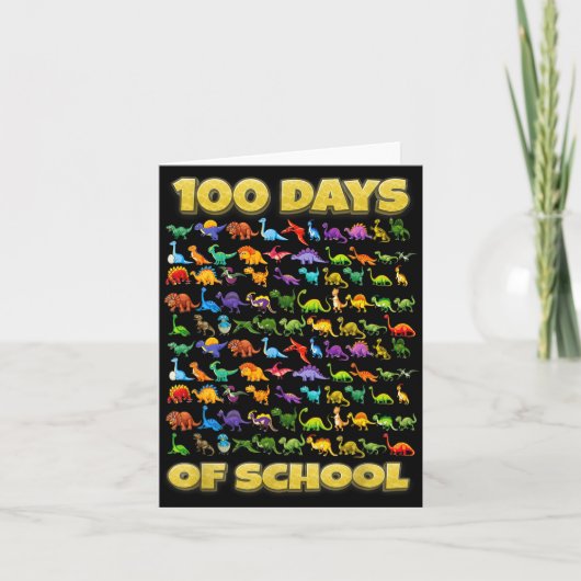 100 Days Of School Dinosaur 100 Days Smarter  Karte (Vorderseite)