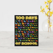 100 Days Of School Dinosaur 100 Days Smarter Karte (Gelbe Blume)