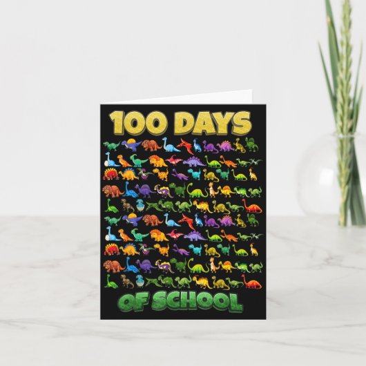 100 Days Of School Dinosaur 100 Days Smarter  Karte (Vorderseite)