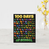 100 Days Of School Dinosaur 100 Days Smarter  Karte (Gelbe Blume)