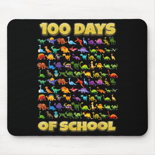 100 Days Of School Dinosaur 100 Days Smarter  Mousepad (Vorne)