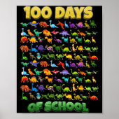 100 Days Of School Dinosaur 100 Days Smarter  Poster (Vorne)