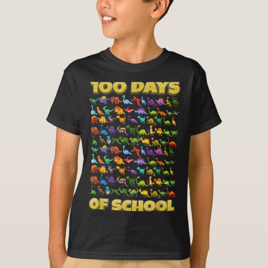 100 Days Of School Dinosaur 100 Days Smarter  T-Shirt (Vorderseite)