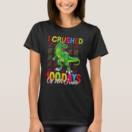 100 days of school dinosaur boys kids 100th day 8t T-Shirt (Vorderseite)