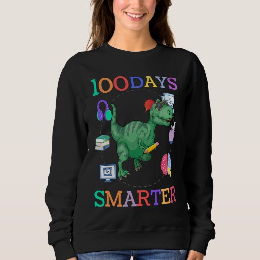 100 days of school dinosaur boys kids 100th day ki sweatshirt (Vorderseite)