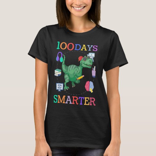 100 days of school dinosaur boys kids 100th day ki T-Shirt (Vorderseite)
