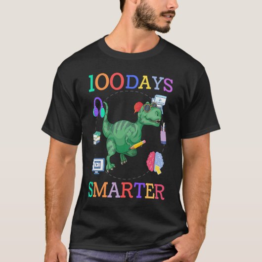100 days of school dinosaur boys kids 100th day ki T-Shirt (Vorderseite)