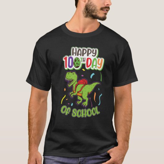 100 Days of School Dinosaur Elementary School Stud T-Shirt (Vorderseite)