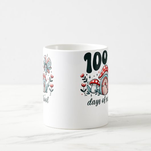100 Days Of School Fairy Mushroom Magic Kaffeetasse (Mittel)
