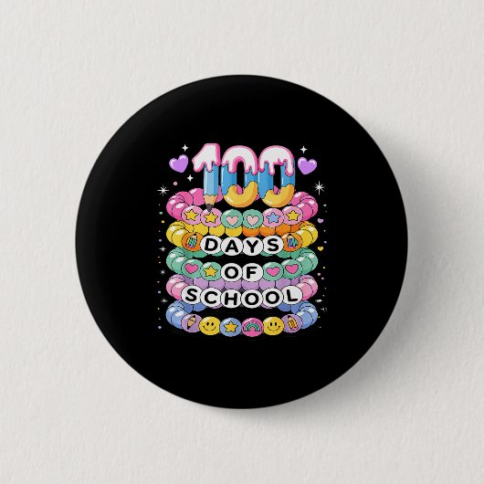 100 Days Of School Friendship Bracelets 100 Days S Button (Vorderseite)