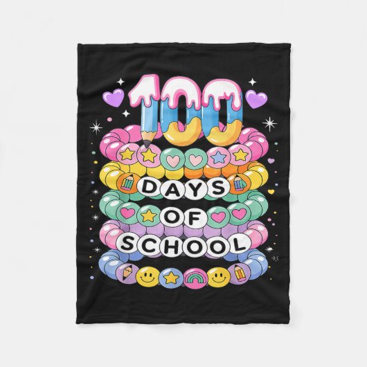 100 Days Of School Friendship Bracelets 100 Days S Fleecedecke (Vorderseite)