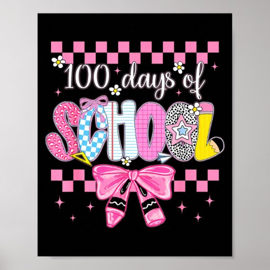 100 Days Of School Fun Milestone Clroom Kids Poster (Vorne)