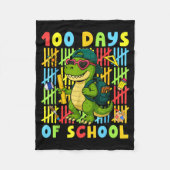 100 Days Of School Funny Dinosaur T-rex Boy Girl T Fleecedecke (Vorderseite)