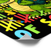 100 Days Of School Funny Dinosaur T-rex Boy Girl T Poster (Ecke)