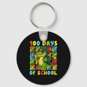 100 Days Of School Funny Dinosaur T-rex Boy Girl T Schlüsselanhänger (Vorderseite)