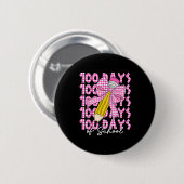 100 Days Of School Girls Coquette Bow 100th Day Of Button (Vorne & Hinten)