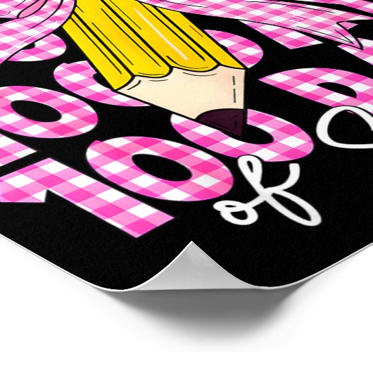 100 Days Of School Girls Coquette Bow 100th Day Of Poster (Ecke)