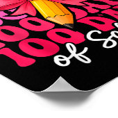 100 Days Of School Girls Coquette Bow 100th Day Of Poster (Ecke)