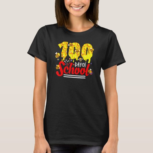 100 Days Of School Group Cute Bees Funny Teachers T-Shirt (Vorderseite)