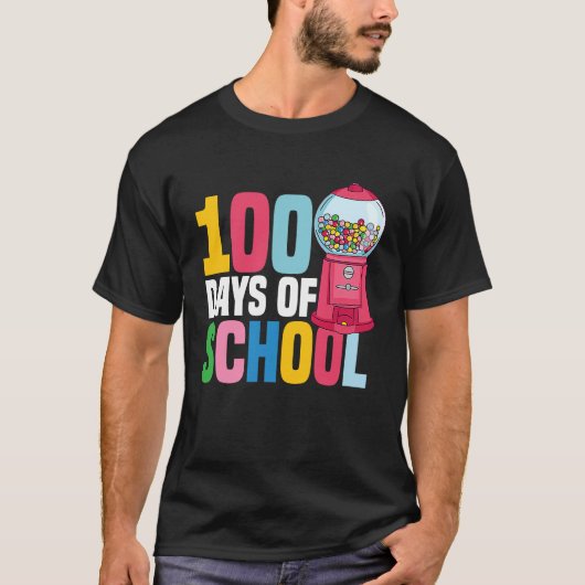 100 Days Of School Gumball Machine 100th Day Gumba T-Shirt (Vorderseite)